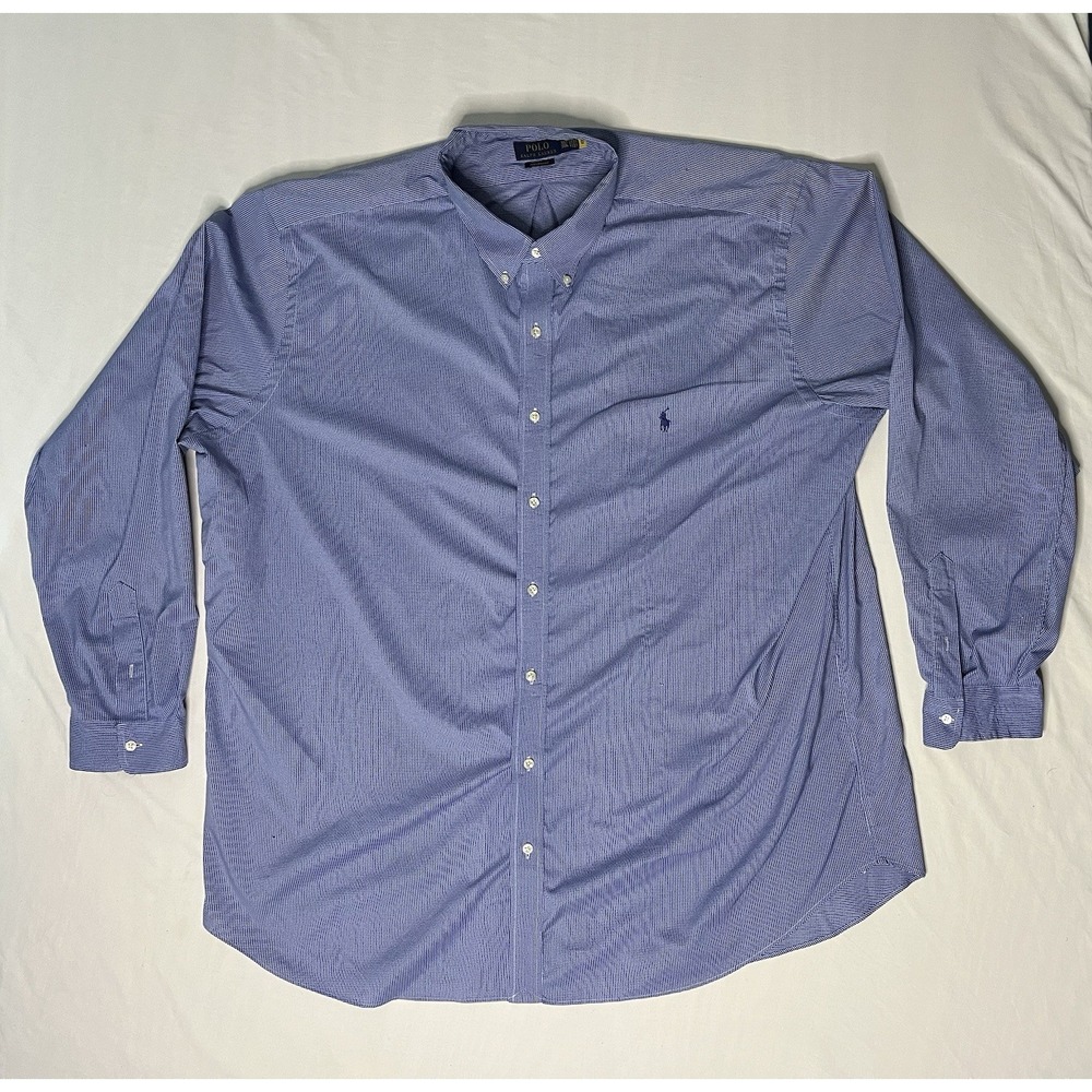 Polo Ralph Lauren Oxford Dress Shirt Mens Size 3XLT Checks Long Sleeve Button Up